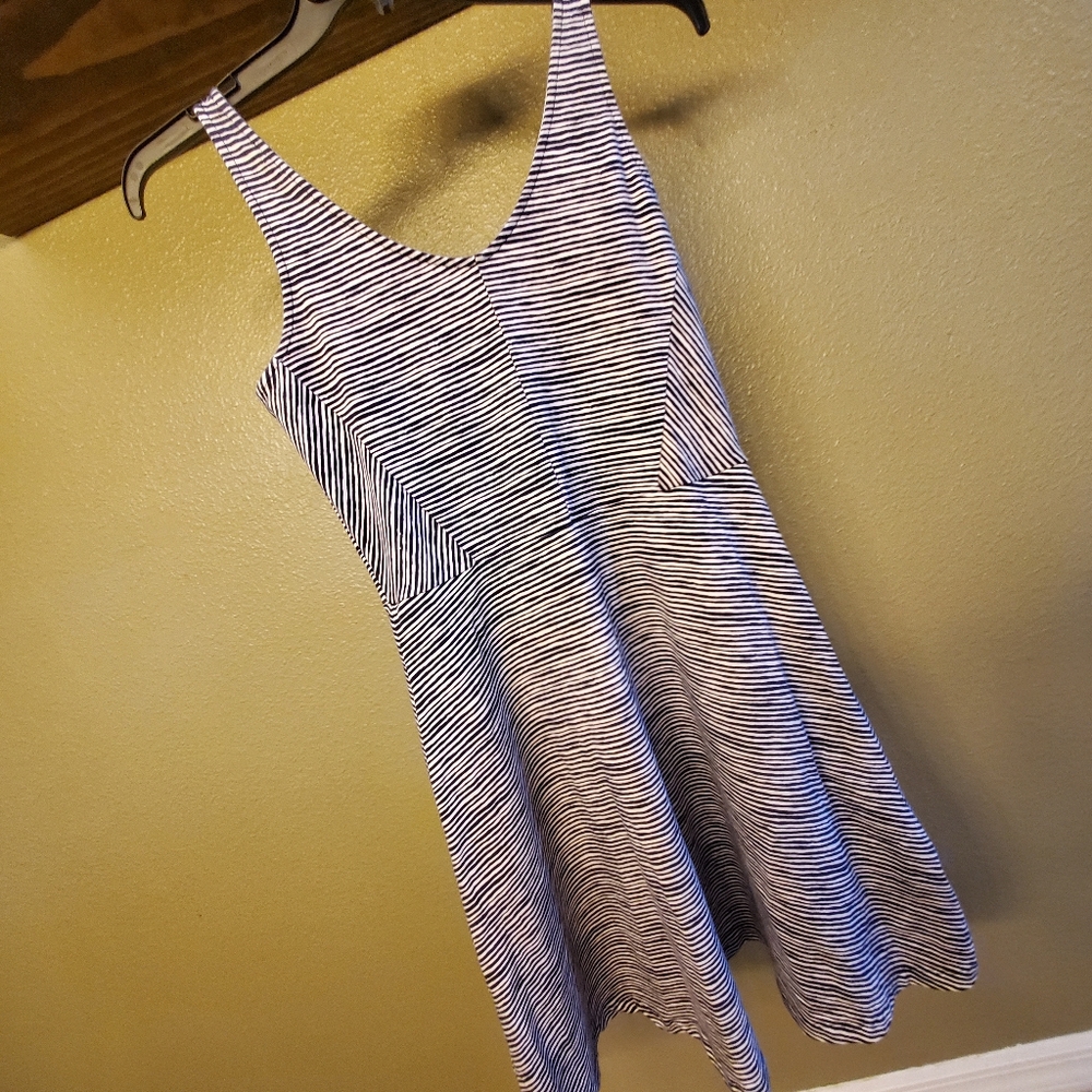 Womens Navy/White Striped Dress - Medium